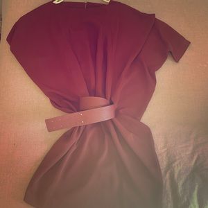 Pinkyotto dress in burgundy worn once belted